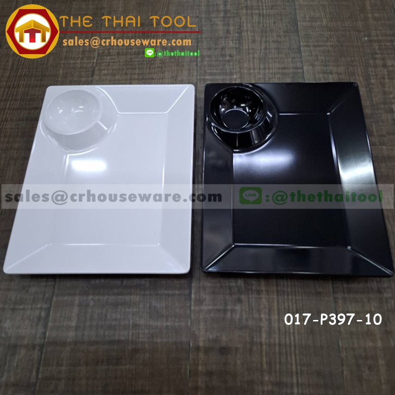 จานเปลสี่เหลี่ยมเมลามีน มีช่องใส่น้ำจิ้ม 10นิ้ว,จานใส่ของทอด,จานใส่อาหารร้านอาหาร,เชียงรายจานใส่อาหารร้านอาหารของทอด