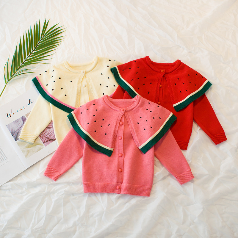 เสื้อกันหนาวเด็ก ลายแตงโม คอกลม