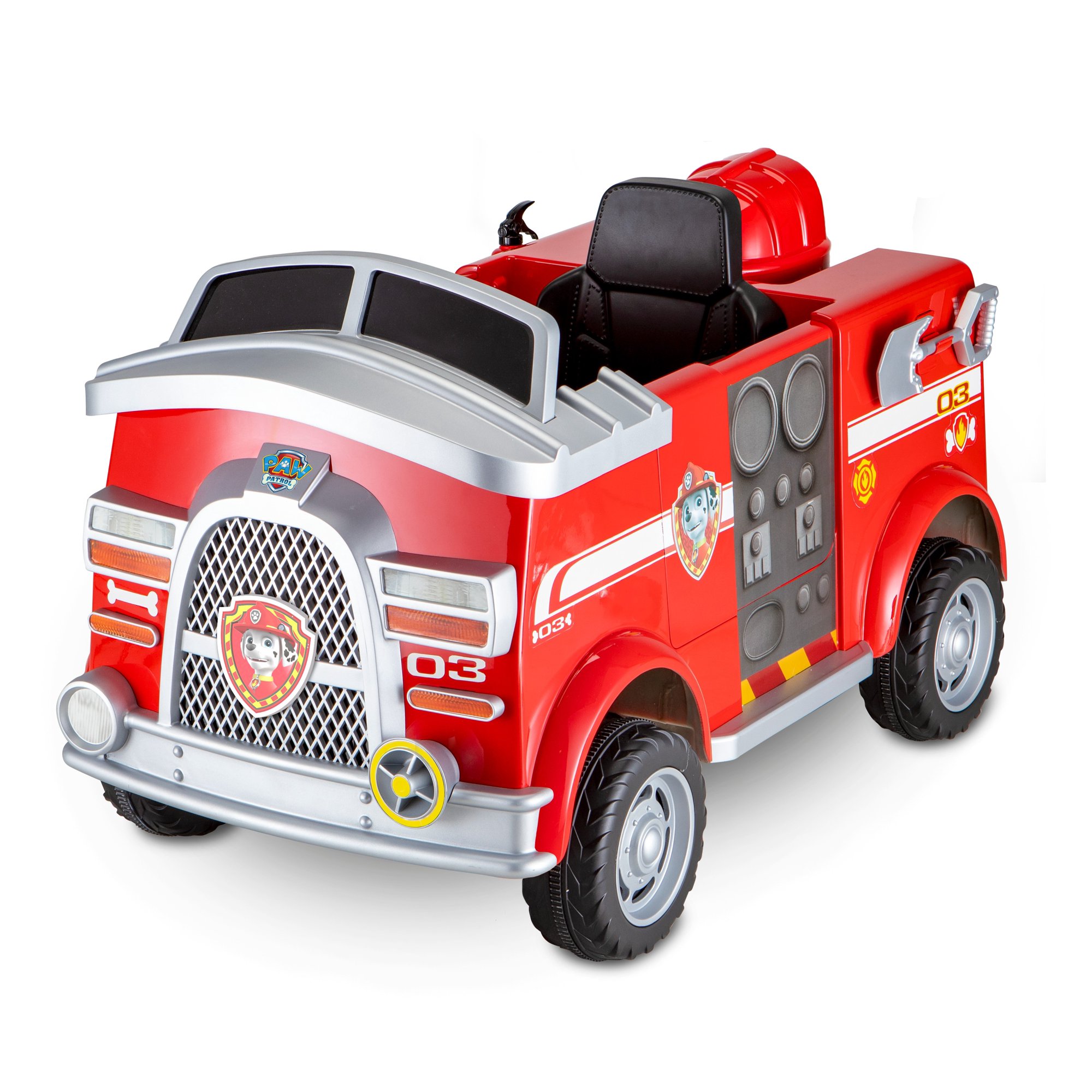 Paw Patrol Fire Truck 6 Volt powered Ride On Toy by Kid Trax, Marshall rescue