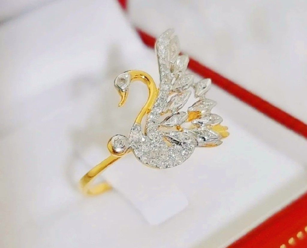 พร้อมส่งและสั่งผลิตแหวนเพชรน้องหงส์ แหวนแต่งงาน แหวนหมั้น ใส่เที่ยว ออกงาน แหวนทองคำ 9K เพชรกุหลาบแท้ 0.19 กะรัต 38 เม็ด ราคาถูกมาก ส่งฟรี