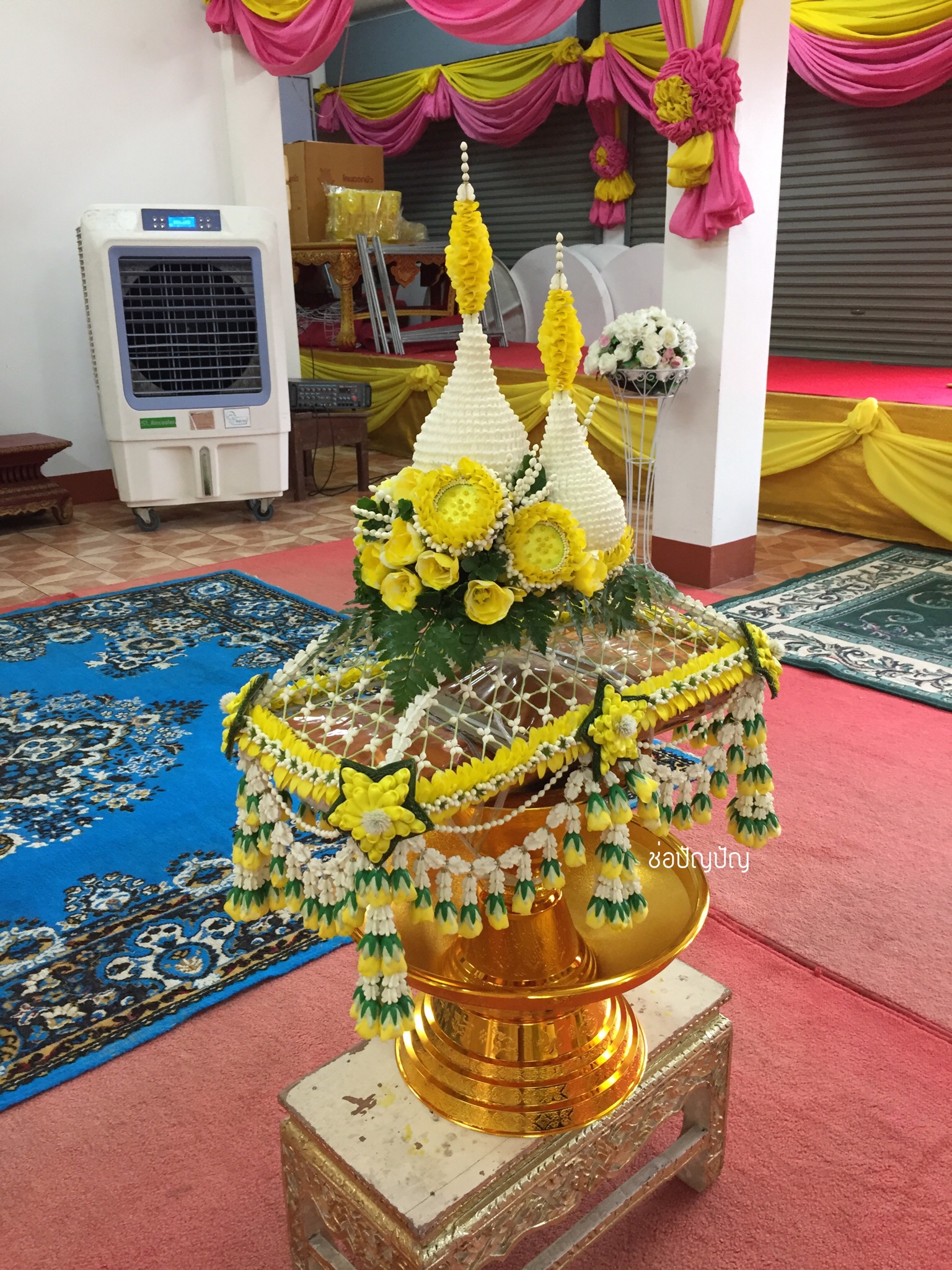 ชุดเครื่องบวชดอกไม้สด ส่งงาน วัดเสนาสฯ จ.พระนครศรีอยุธยา