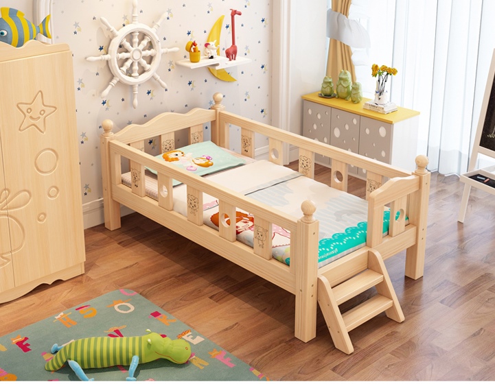 เตียงนอนไม้ เตียงเดี่ยวสำหรับเด็ก KIDDY WAVE สีเบจ TP21005(WDK6)