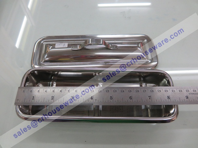 กล่องเครื่องมือแพทย์ 8" x 3" พร้อมฝา รหัสสินค้า 100-M002