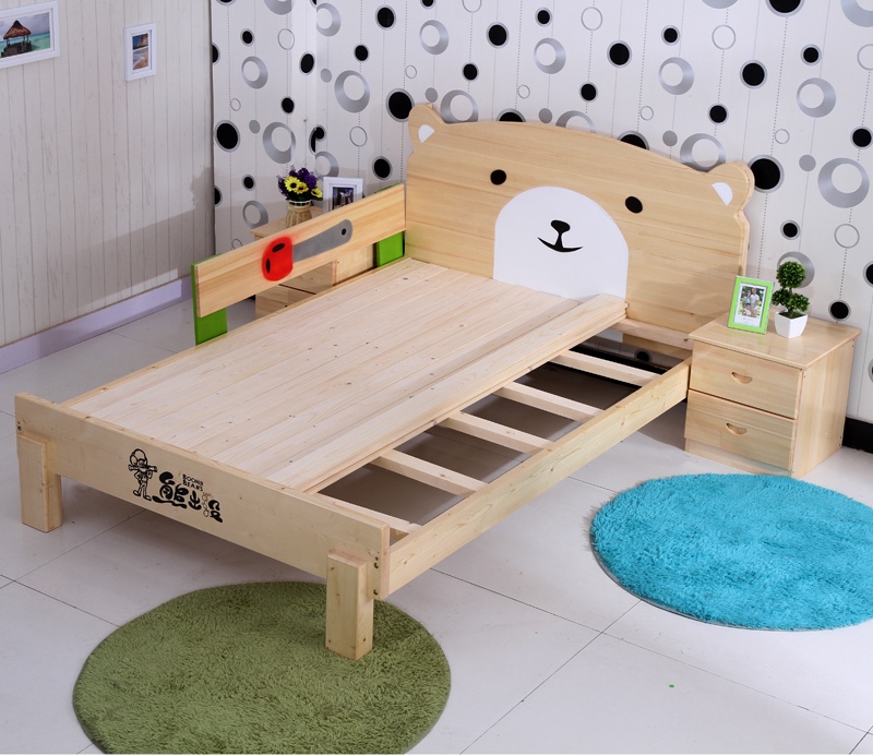 เตียงนอนไม้เด็ก MoMo Bear เตียงเดี่ยว 3ฟุต ลายพีหมี น่ารัก TP21020 (WDK20)