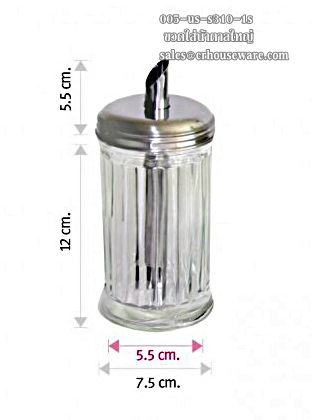 ขวดริ้วทรงตรงใส่น้ำตาลใหญ่ 11 ออนซ์ ตรงกลางมีช่องเทโดยตรง 005-US-S-310-1S
