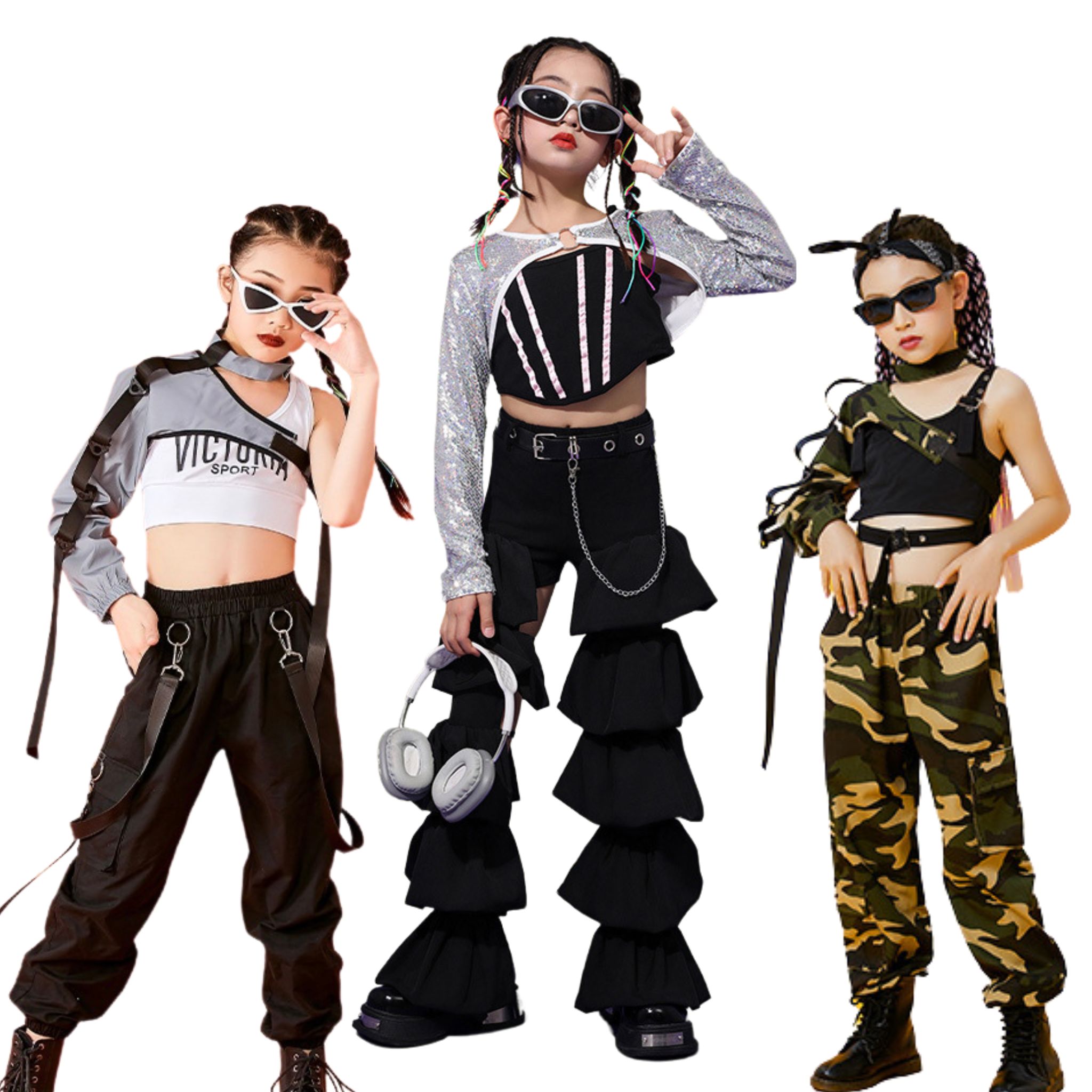 พร้อมส่ง ****ชุดเต้น ชุดแดนซ์ เสื้อแขนยาว+ตัวในสีขาว+กางเกงขายาวสีดำ