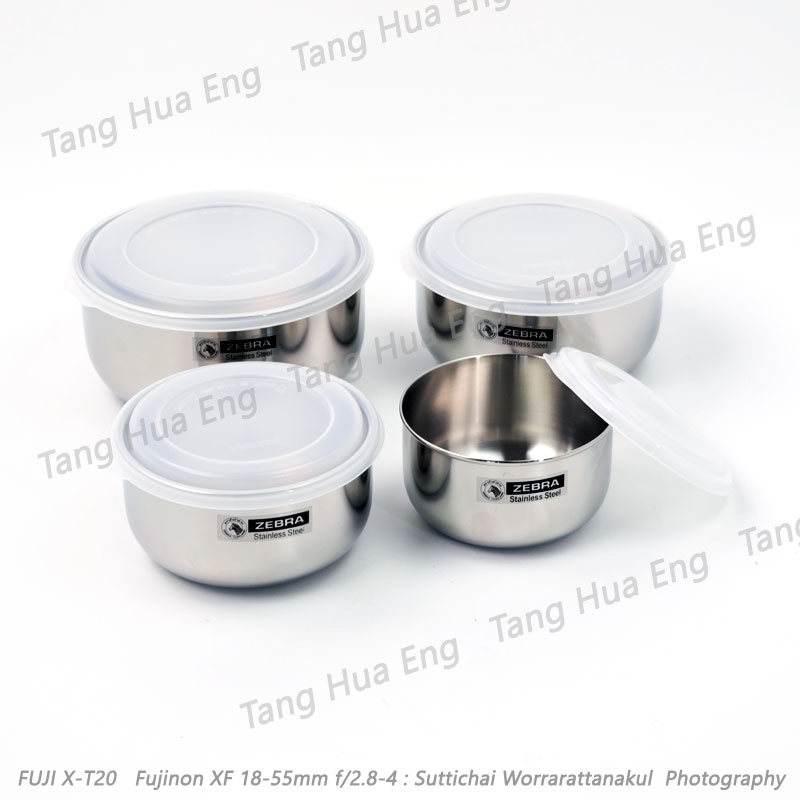 Zebra ชุดกล่องถนอมอาหารสเตนเลส Extra 4 ใบ ขนาด 12-18 ซม. ตราหัวม้าลาย