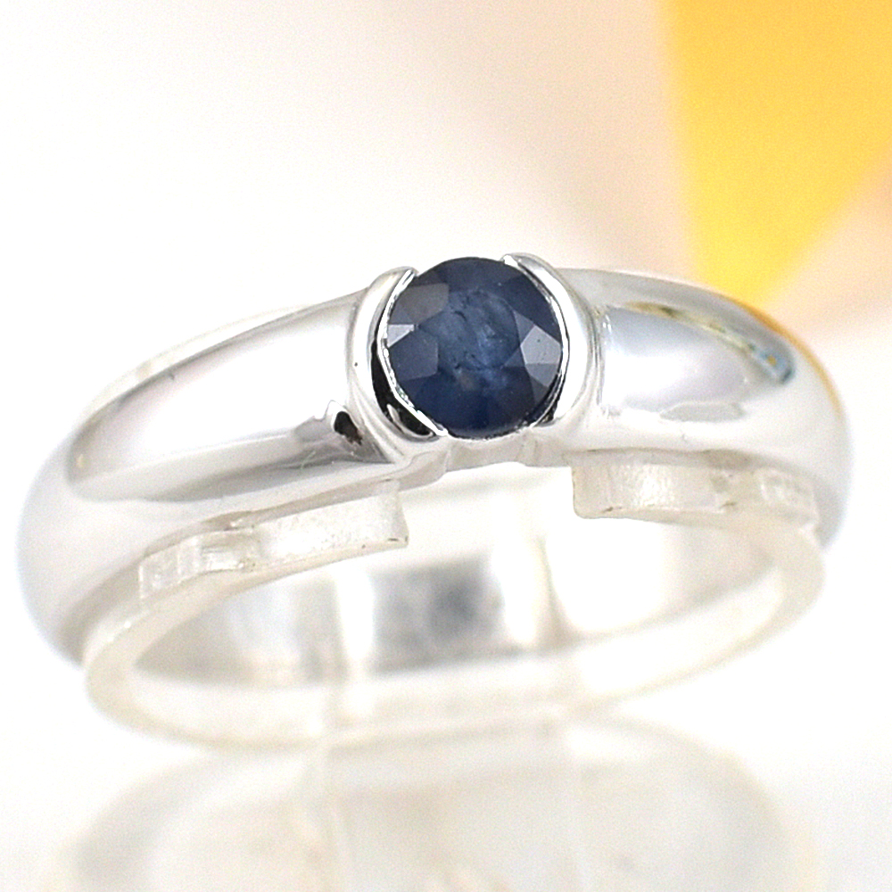 แหวนเงินแท้ราคาถูกชุบทองคำขาว ไพลินแท้ 0.30 กะรัต งานประณีตสวยงาม สั่งผลิตค่ะ