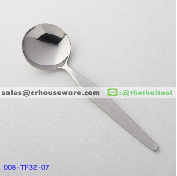 ช้อนซุปคาวสแตนเลส 32 ลายกระดังงา DINNER SOUP SPOON 008-TF32-07
