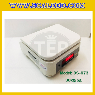 เครื่องชั่งน้ำหนักดิจิตอลตั้งโต๊ะ พิกัดน้ำหนัก 30kg. ยี่ห้อ DIGI รุ่น DS-673 อ่านค่าความละเอียด 5g. (เครื่องชั่งผ่านตรวจรับรองจากสำนักชั่งตวงวัด)