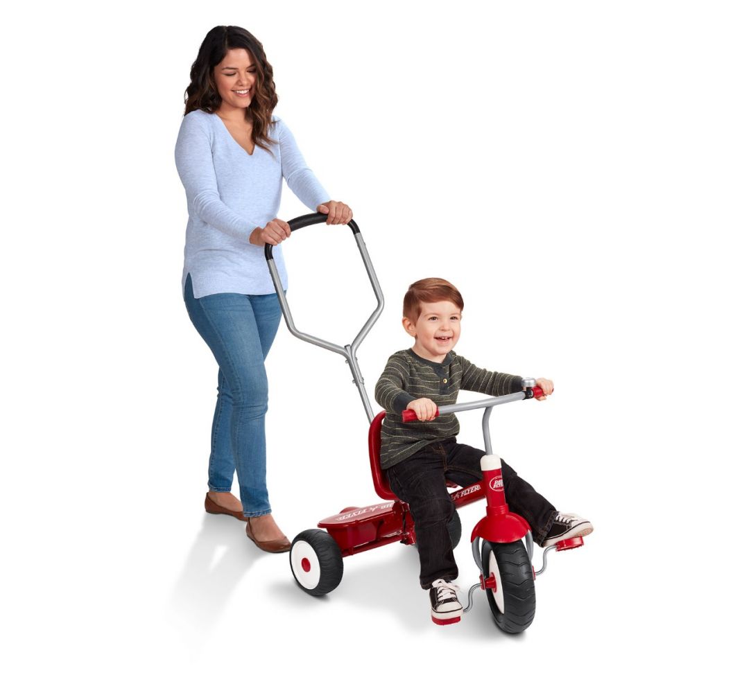 รถจักรยานสามล้อแบบมีด้ามจับบังคับทิศทางได้ Radio Flyer Deluxe Steer & Stroll Tricycle