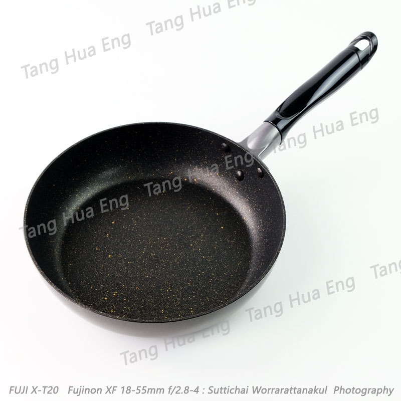 ZEBRA กระทะนอนสติ๊กเคลือบเทฟล่อนลายหินอ่อน Chef Plus IH 24 ซม. ( Marble ) ตราหัวม้าลาย