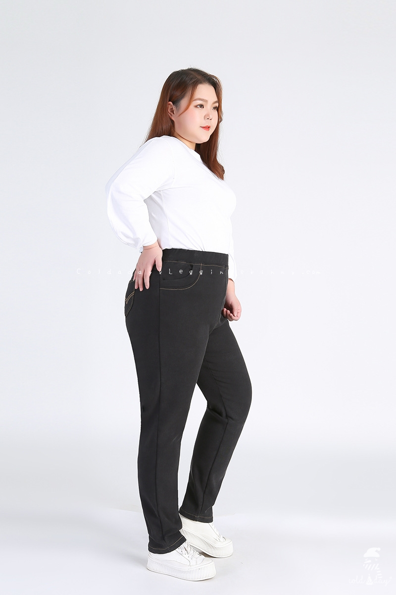 กางเกงยีนส์กันหนาว มีขนสัตว์ สำหรับสาวอ้วน สาวอวบ ไซส์ใหญ่ 2XL-9XL