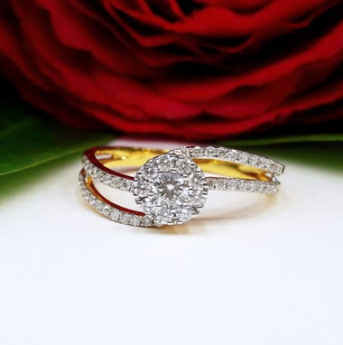 สั่งผลิตเพชรเบลเยี่ยมคัท แหวนแต่งงาน แหวนหมั้น ใส่เที่ยว ออกงาน แหวนทองคำ 18K เพชรแท้ 0.40 กะรัต 2.77 กรัม น้ำ 99 ราคาถูกมาก มีใบรับประกันค่ะ