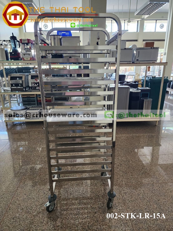 รถเข็นแร็ควางถาดอบเบเกอรี่ 15 ชั้น 002-STK-LR-15A