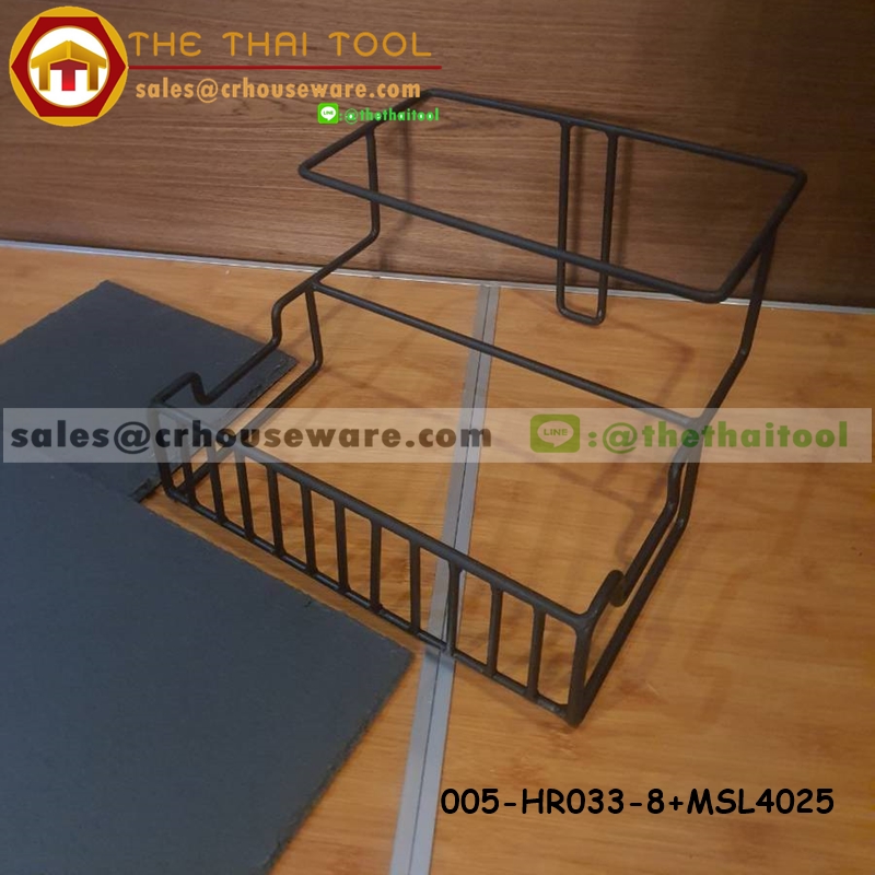 ชั้นโชว์อาหารทรงเหลี่ยม 2 ชั้น พร้อมถาดรอง 005-HR033-8+MSL4025