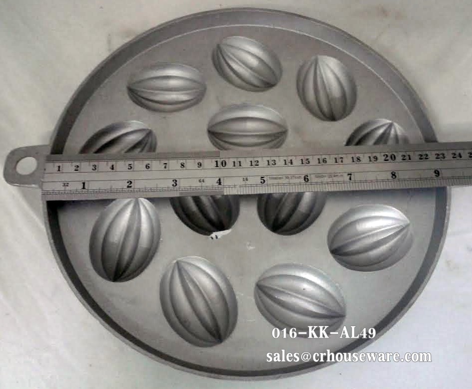 พิมพ์ขนมไข่อะลูมิเนียม ใหญ่ ขนาด 9 นิ้ว แบบที่ 4 ลายมะเฟือง มี 12 หลุม 016-KK-AL49 Khanom Khai aluminum mold 9 inch. Big size. อุปกรณ์ทำขนม