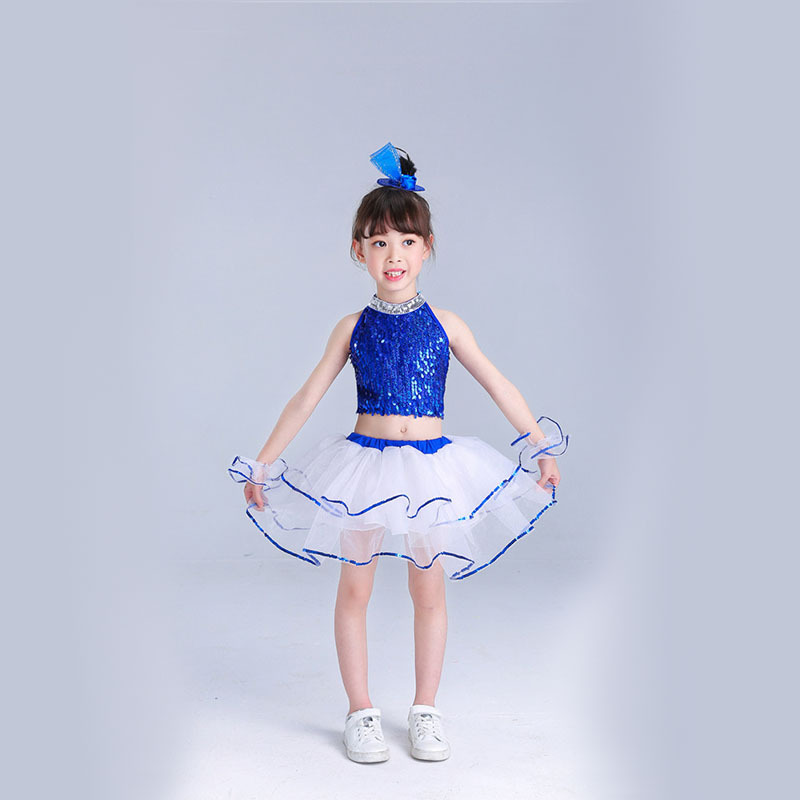 ชุดเต้น ชุดหรีด ชุดเชียร์ สีน้ำเงิน-ขาว