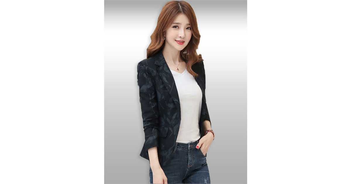 เสื้อสูทผู้หญิงสีดำสวยหรูสไตล์เกาหลีมี 5 ไซส รหัส2238