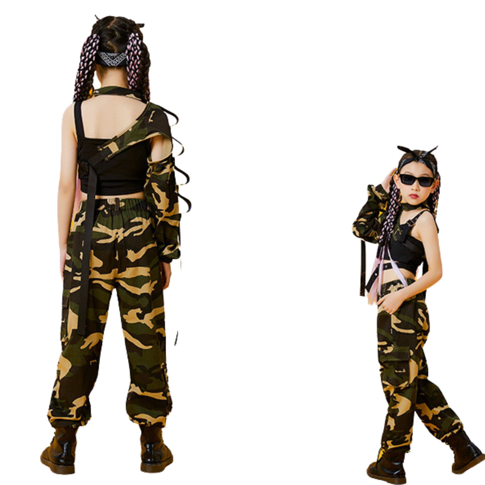 พร้อมส่ง ****ชุดเต้น ชุดแดนซ์ เสื้อแขนยาว+ตัวในสีขาว+กางเกงขายาวสีดำ