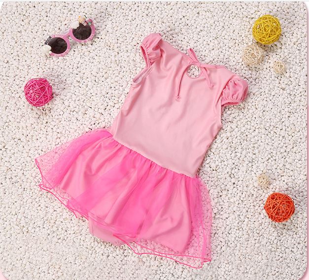 พร้อมส่ง ชุดว่ายน้ำ บอดี้สูท ลายการ์ตูน สีชมพู-ฟ้า