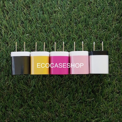 เต้าชาร์จ 1.0A สีชมพูอ่อน