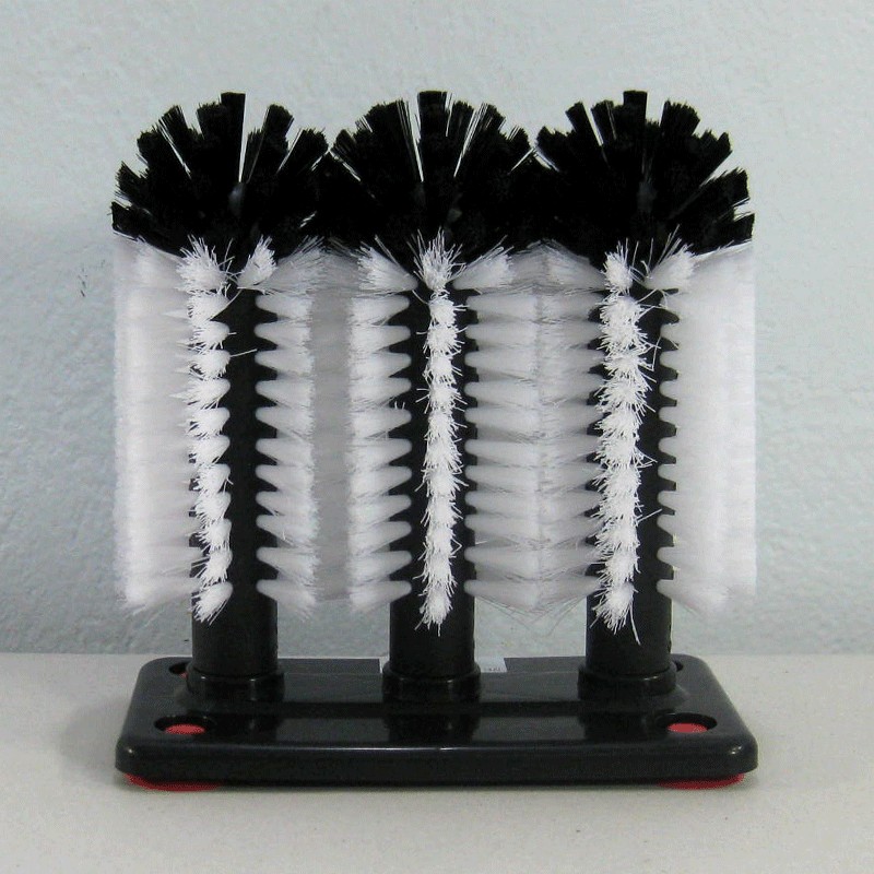 แปรงล้างแก้ว 3 หัว + ฐานตั้ง