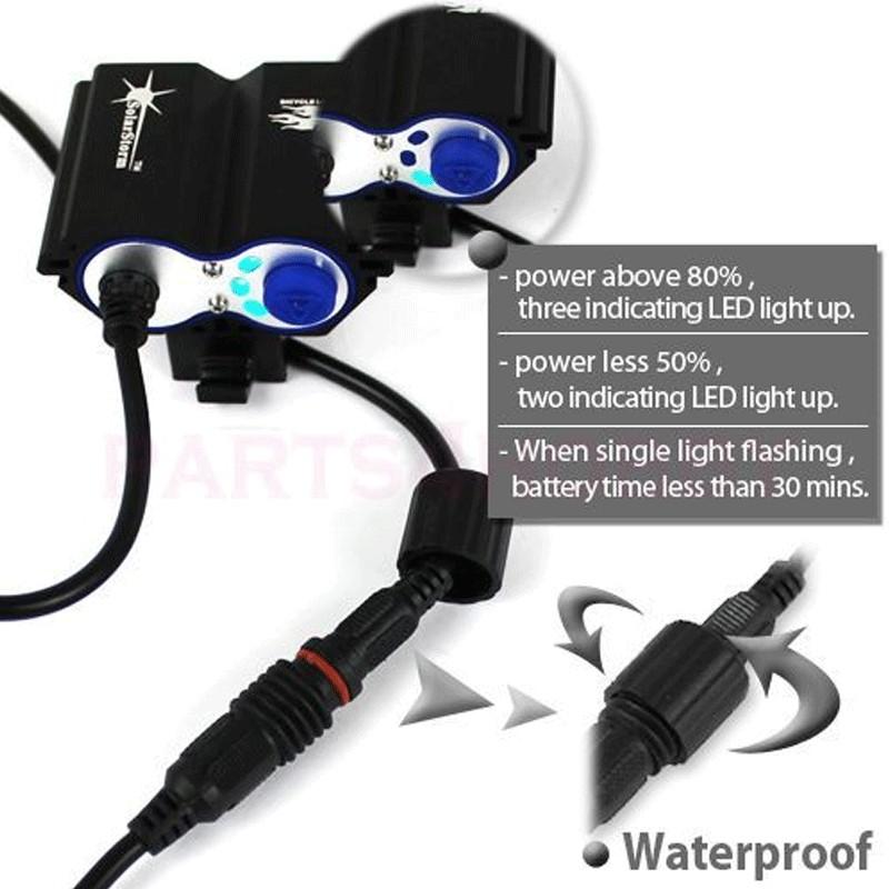 ไฟฉาย LED ติดจักรยาน Skyray SolarStorm 5000 Lm 2 x CREE XM-L U2 LED
