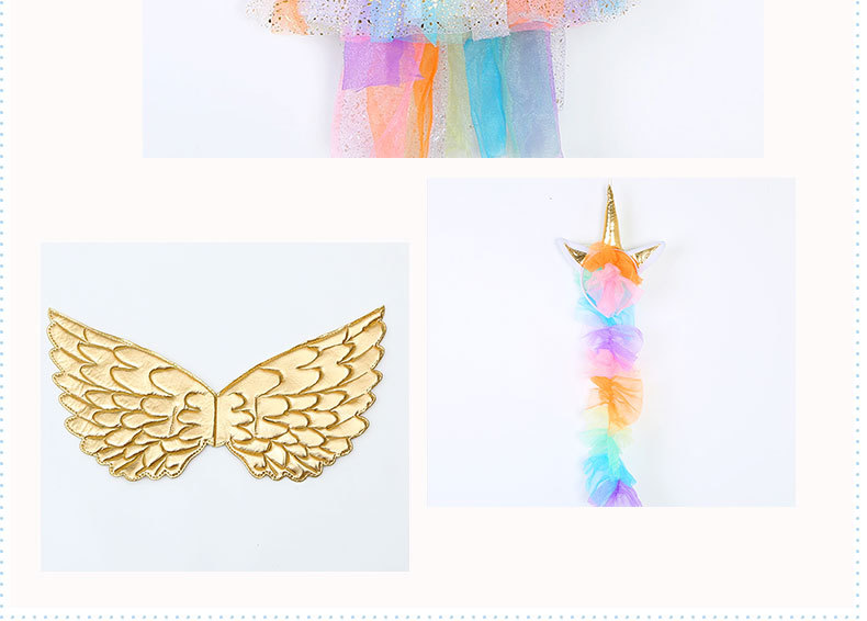 ชุดเดรส ยูนิคอนสีรุ้ง รวมที่คาดผมสีรุ้งและปีก