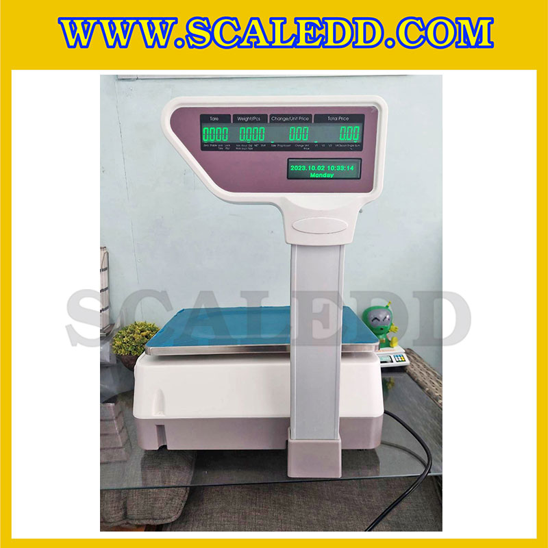 เครื่องชั่งคำนวณราคาดิจิตอลและพิมพ์สติ๊กเกอร์บาร์โค้ด (Barcode label printing scale) พิกัดน้ำหนัก 30kg ค่าละเอียด 5g รุ่น TM-30AC (ผ่านตรวจรับรองจากสำนักกองชั่งตวงวัด กระทรวงพาณิชย์)