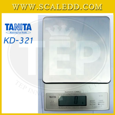 เครื่องชั่งTANITA เครื่องชั่งดิจิตอล3000กรัม ตาชั่ง3000กรัม ความละเอียด1g เครื่องชั่งดิจิตอล3000g/1g แท่น14.5x14.5cm. ยี่ห้อ TANITA รุ่น KD-321