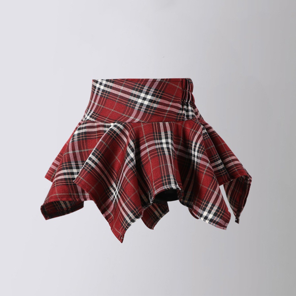 friendly4kid พร้อมส่ง กระโปรง ลายสก๊อต เด็กผู้หญิง สก๊อตแดง
