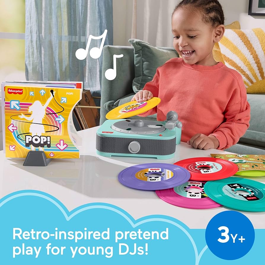 เครื่องเล่นแผ่นเสียงดนตรี Fisher-Price® Deluxe Rockin’ Record Player