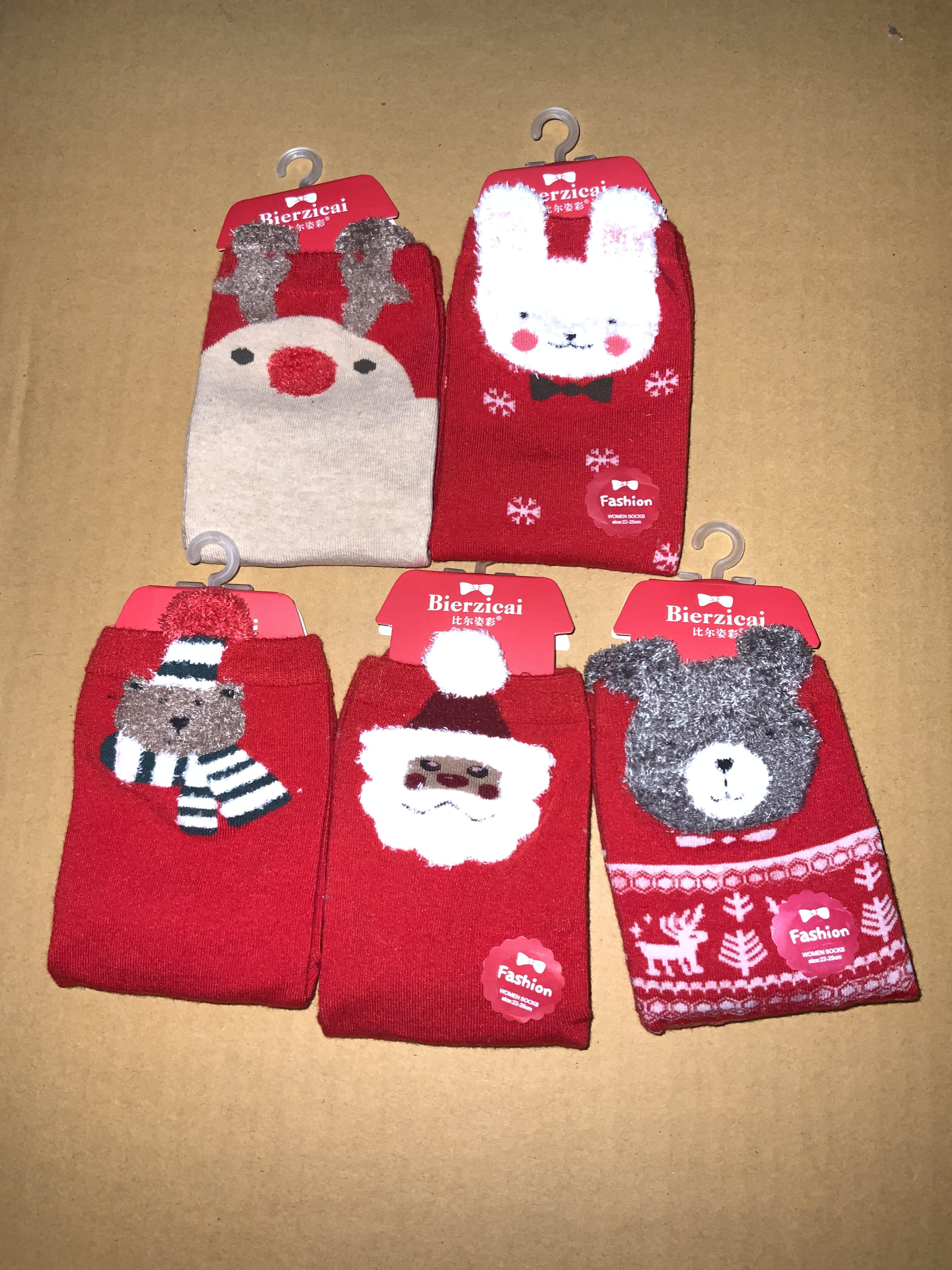 Fถุงเท้าเด็ก ลายคริสมาสต์