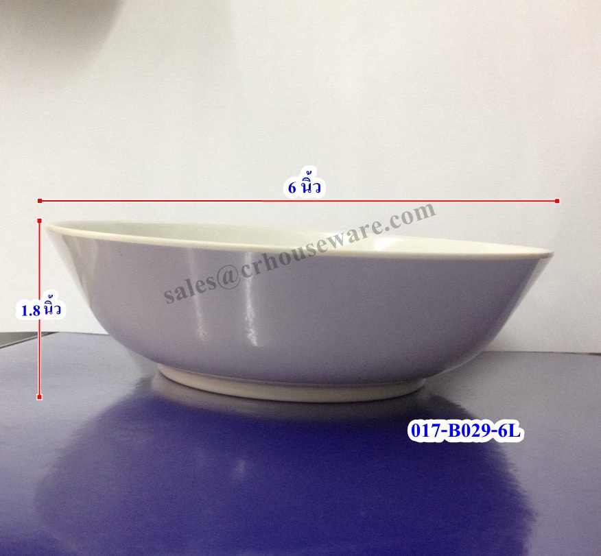 ถ้วยแบ่งอาหารเมลามีนทำโลโก้ 6 " 017-B029-6L ,ถ้วยแบ่ง, ถ้วยแบ่งเมลามีน, ชามทำโลโก้ ,จานเมลามีน 6 นิ้ว ,ถ้วยใส่กับข้าว