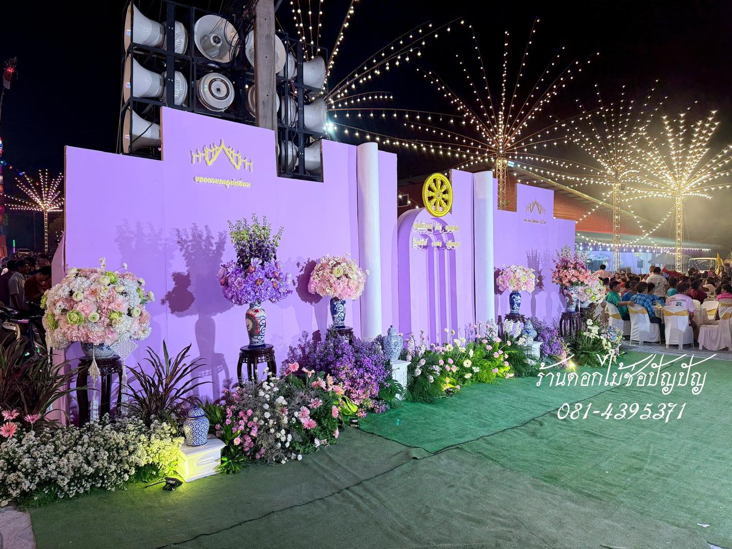 แบคดรอปงานอุปสมบท งานฉลองตอนเย็น ขนาด10เมตร