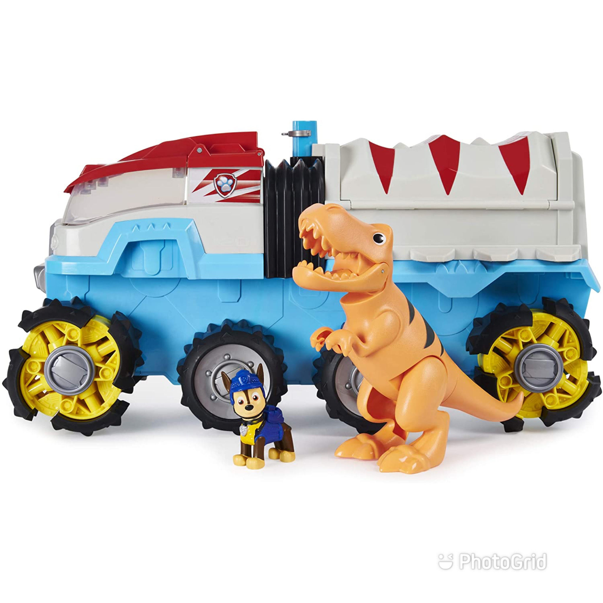 รถคันใหญ่เคลื่อนที่เองได้ Paw Patrol, Dino Rescue Dino Patroller Motorized Team Vehicle with Exclusive Chase and T. Rex Figures