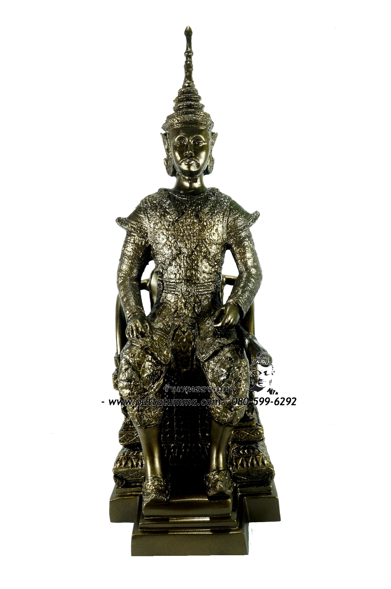 เสด็จพ่อ ร.5 พระราชพิธีบรมราชาภิเษก เนื้อโลหะ ขนาด 9 นิ้ว สูง 18 นิ้ว