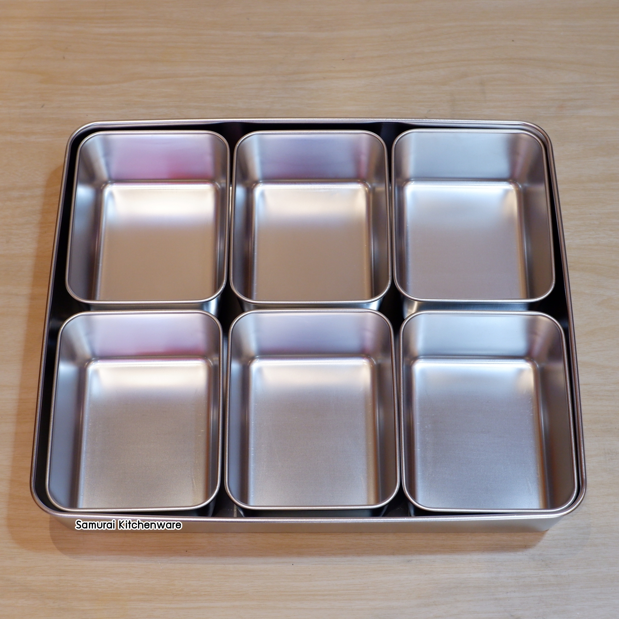 ถาดเครื่องปรุงพร้อมฝาปิดสแตนเลส (6 ช่อง)