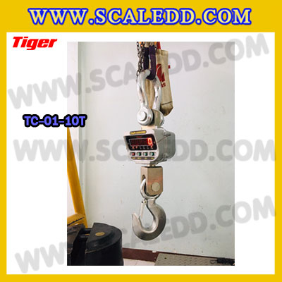 ตาชั่งแขวน10ตัน เครื่องชั่งแขวน10ตัน เครื่องชั่ง10ตัน เครื่องชั่งแขวนดิจิตอล10ตัน พิกัด 10ตัน ค่าละเอียด 5กิโลกรัม ตะขอหมุนได้360องศา เครื่องชั่งแขวนยี่ห้อTIGER รุ่น TC-01