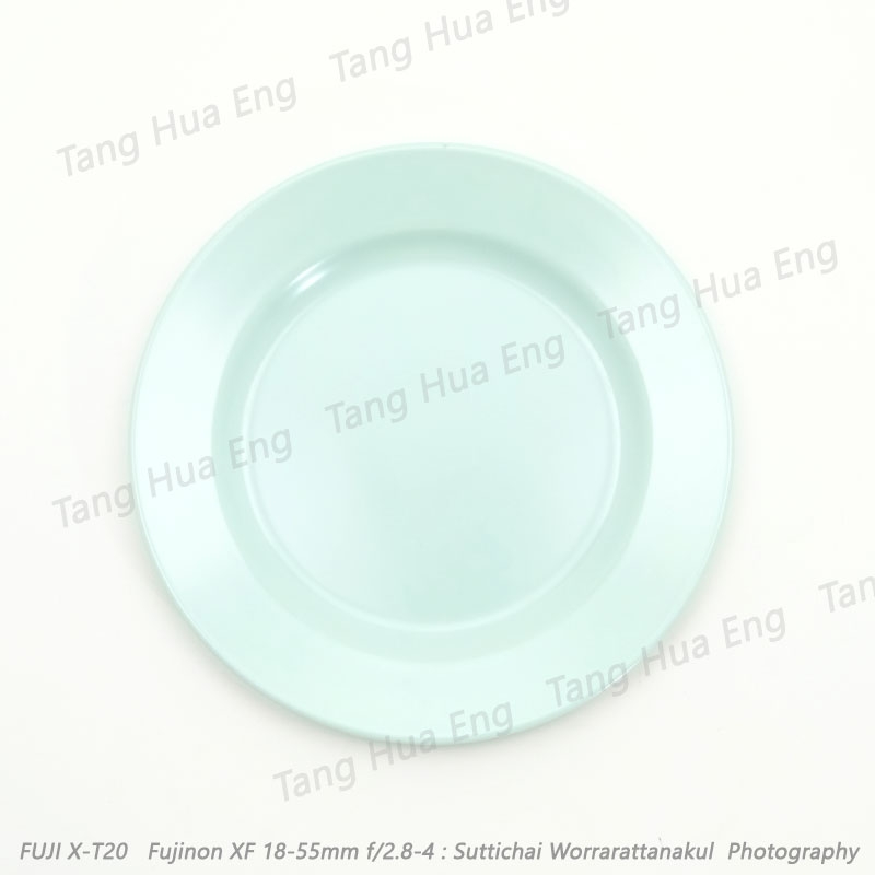 (1โหล) จานทรงตื้น 8 ตรายูนิก้า P909-8 สีฟ้า/สีครีมขาว/เขียว