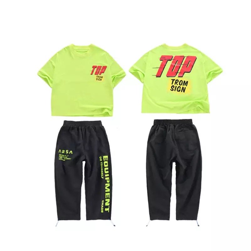 พร้อมส่ง ชุดเต้น ชุดแดนซ์ เสื้อน้ำเงิน กางเกงวอร์มขาว