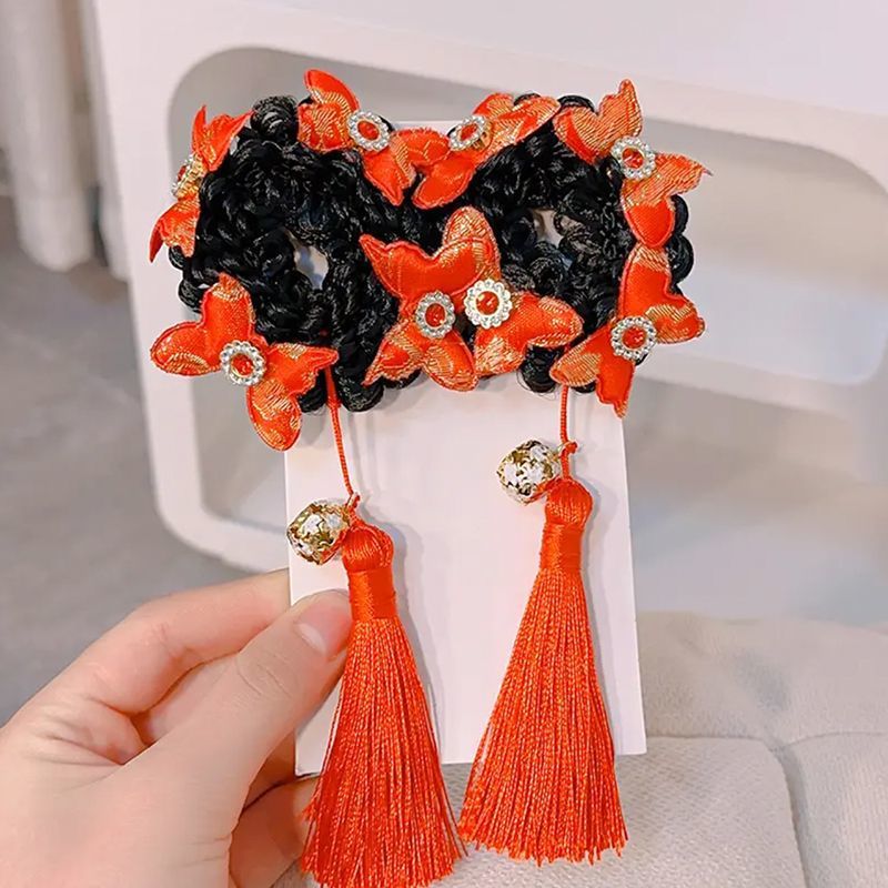 พร้อมส่ง กิ๊บติดผมตรุษจีน เด็ก ยางรัดผม ประดับพู่