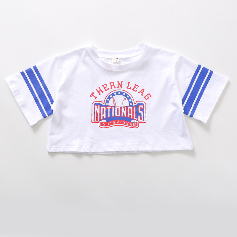 ชุดเต้น เสื้อแขนสั้นสีขาว+กางเกงสก๊อตแดง