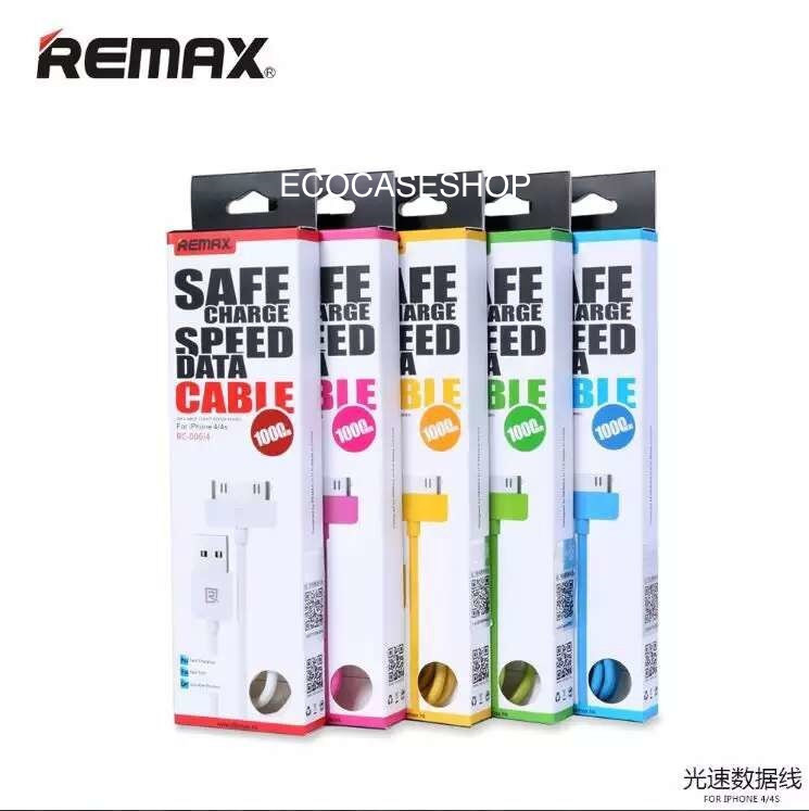 สายชาร์จ iPhone4/4s remax แท้ สายกลม สีฟ้า