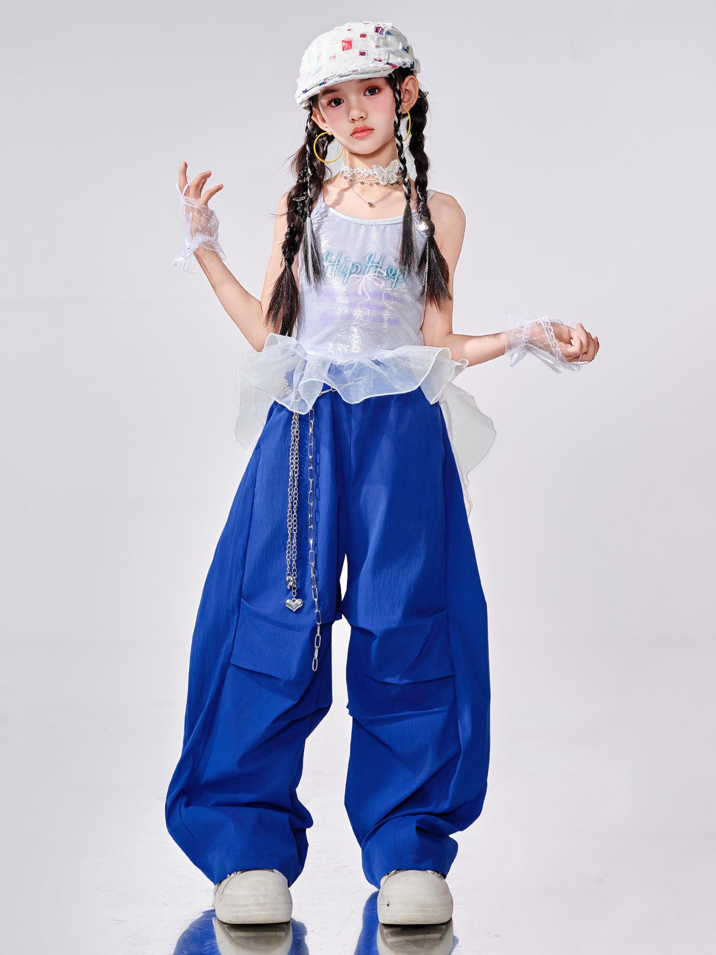 ชุดเต้น เซ็ตเสื้อ+กางเกงเซ็ตฟ้า