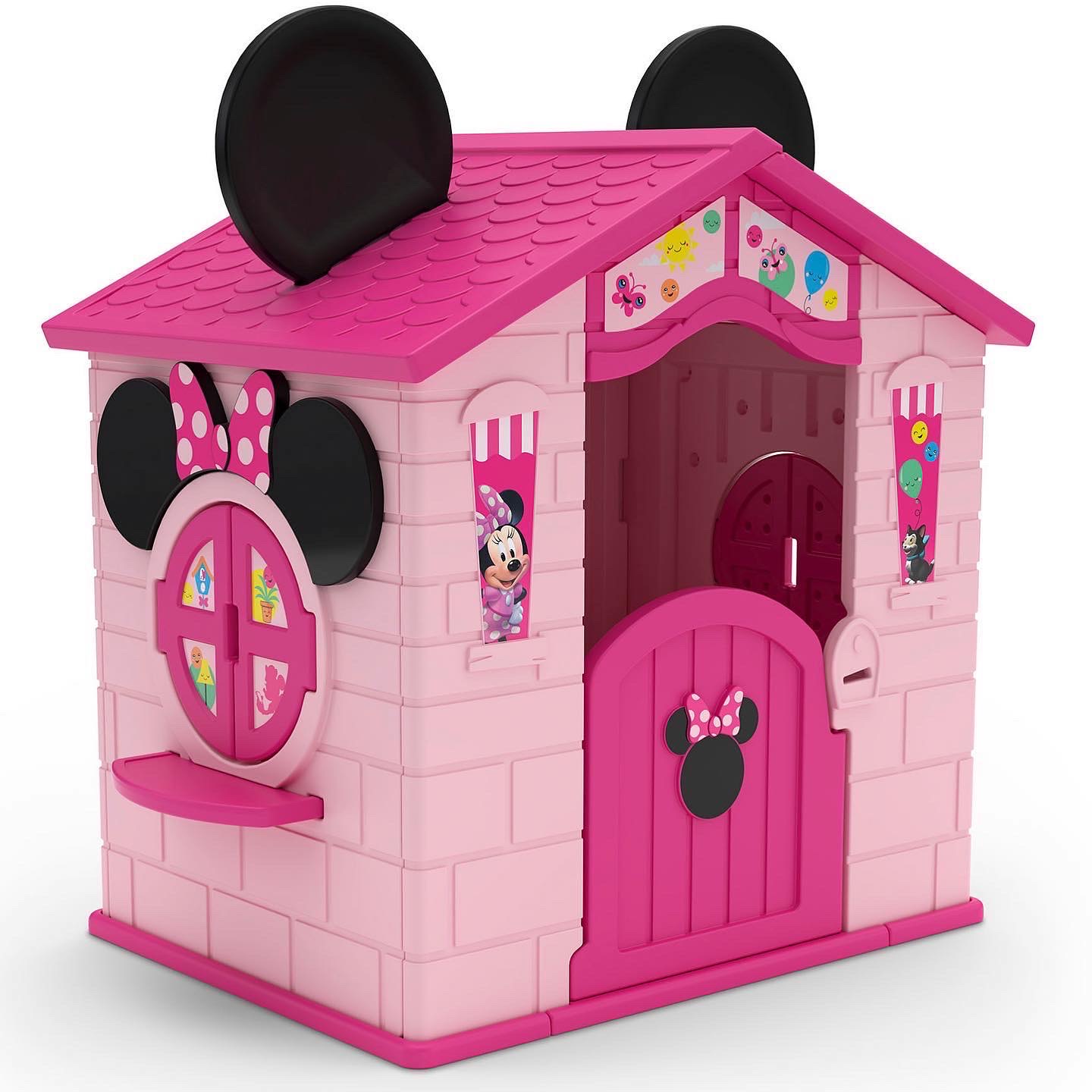 บ้าน Disney Minnie Mouse Plastic Indoor,Outdoor Playhouse with Easy Assembly