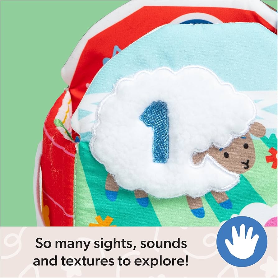 หนังสือผ้า Ms. Rachel Official Sensory Learning Farm, Foldable Soft Baby Book with Plush Cow