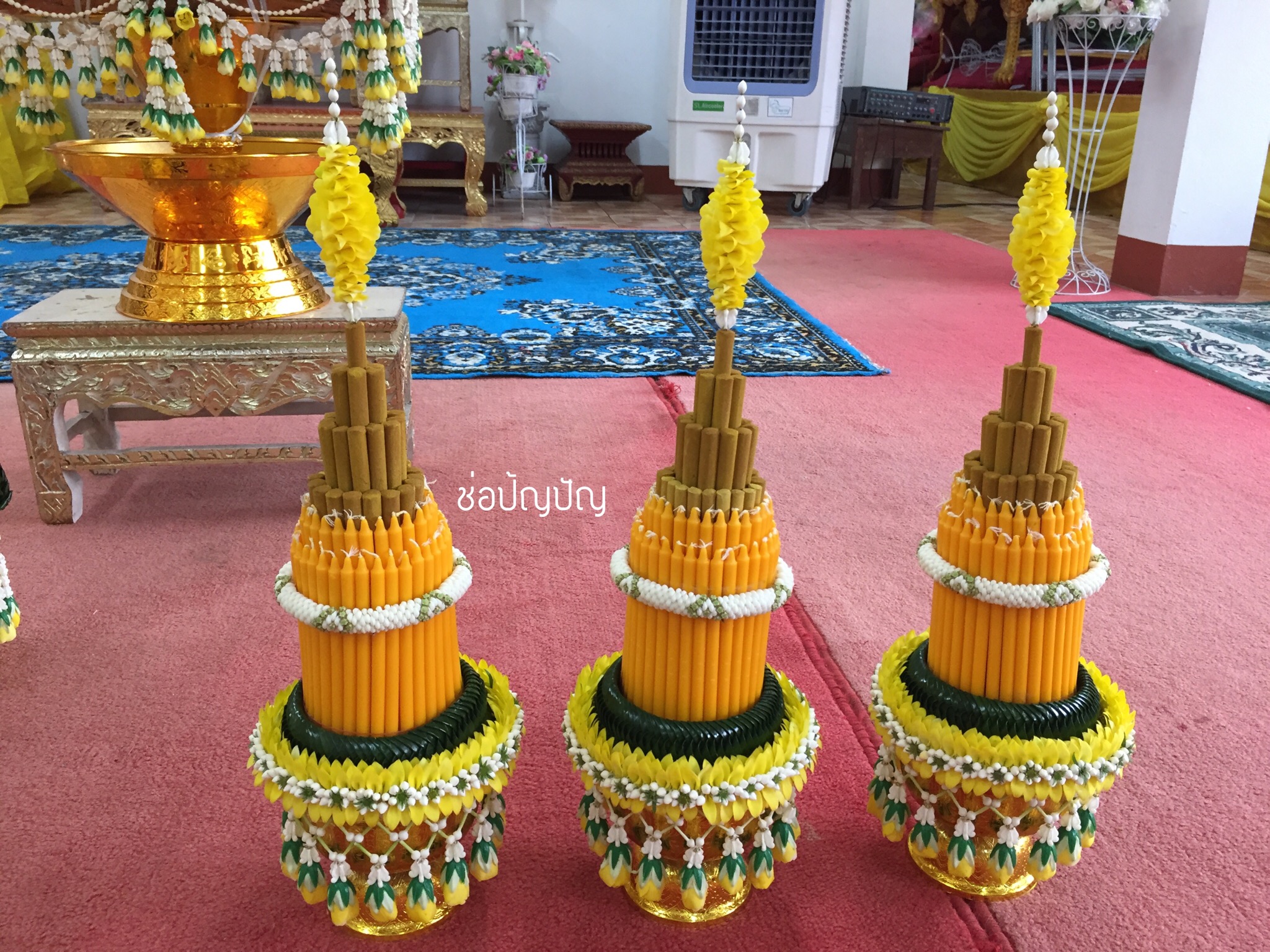 ชุดเครื่องบวชดอกไม้สด ส่งงาน วัดเสนาสฯ จ.พระนครศรีอยุธยา