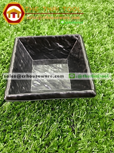 ถ้วยน้ำจิ้มทรงสี่เหลี่ยม สีดำ